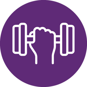 icon of a hand holding a barbell